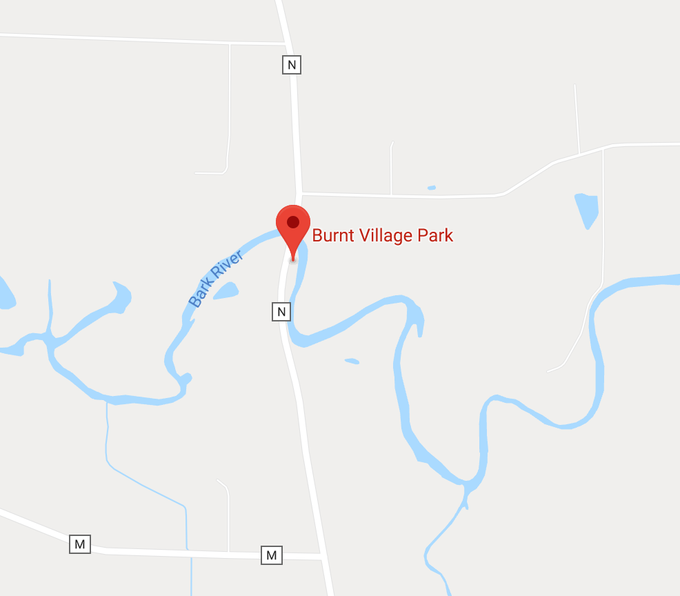 map to location of Burnt Village Wisconsin