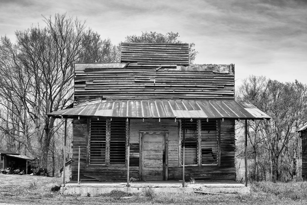 Abandoned wooden storefront in the southeastern US.