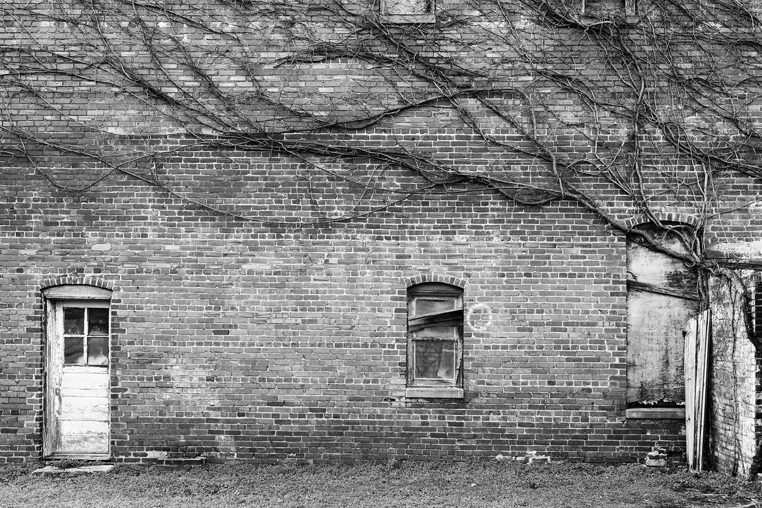 Alabama Back Roads and Old Mills in Black and White Shadows and Light