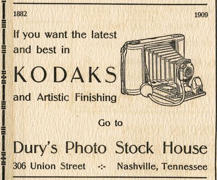 Vintage print ad for Dury's in Nashville. Established in 1882, the store announced its closing in 2020.
