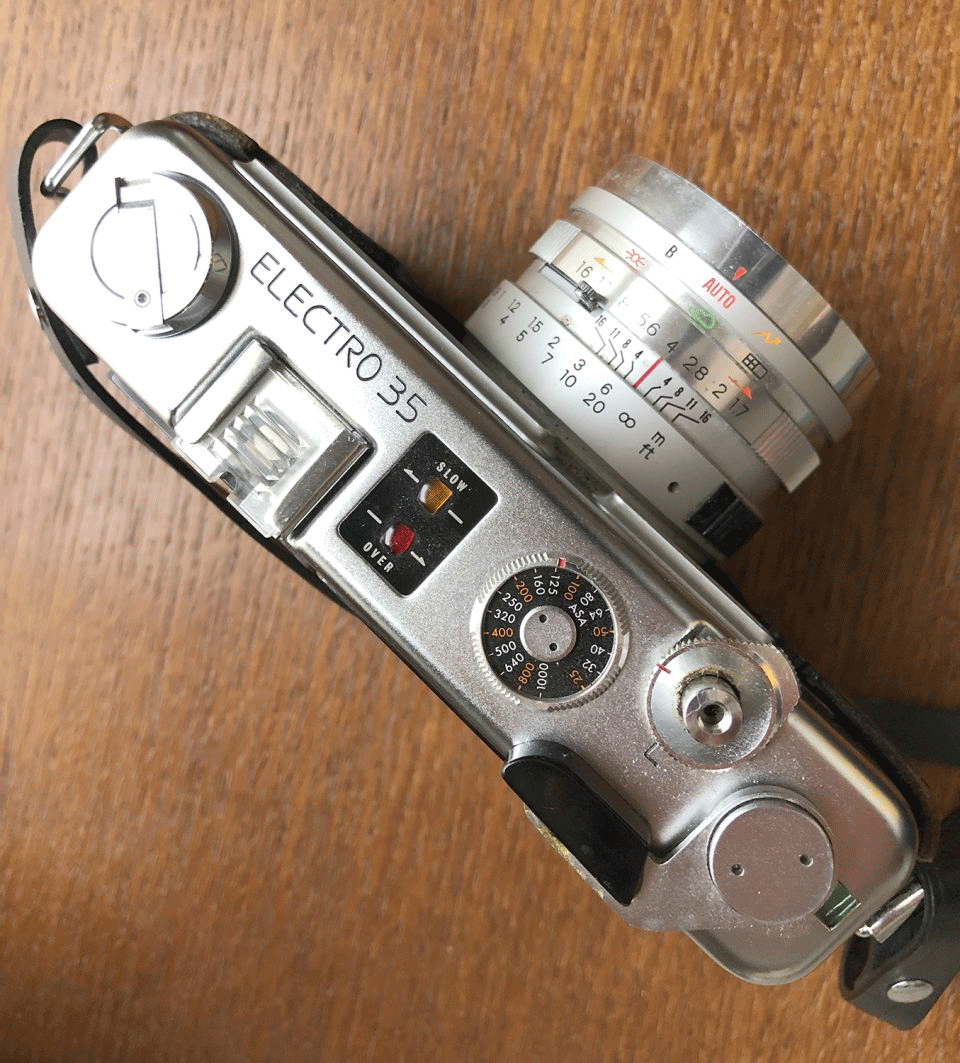 Yashica Electro 35 with image captured on film with the camera. Photos by Keith Dotson.