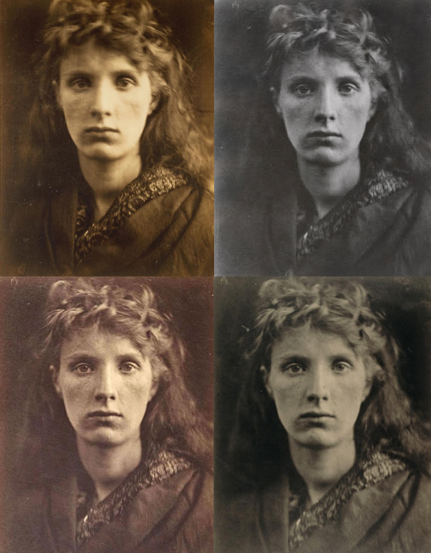 Four prints of the photograph from different museums: Top left – J. Paul getty Museum; Top right – Museum of Modern Art; Bottom left – Metropolitan Museum of Art; Bottom right – National Gallery of Art