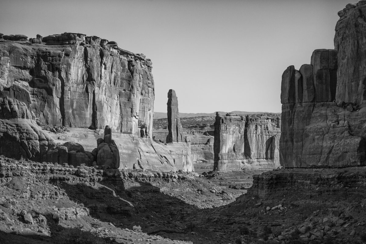 Arches National Park black and white landscape photograph by Keith Dotson.