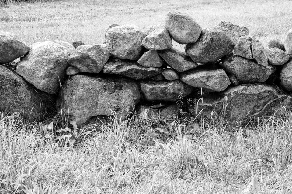 New England Old Stone Wall: Black and White Photograph by Keith Dotson. Buy a fine art print.