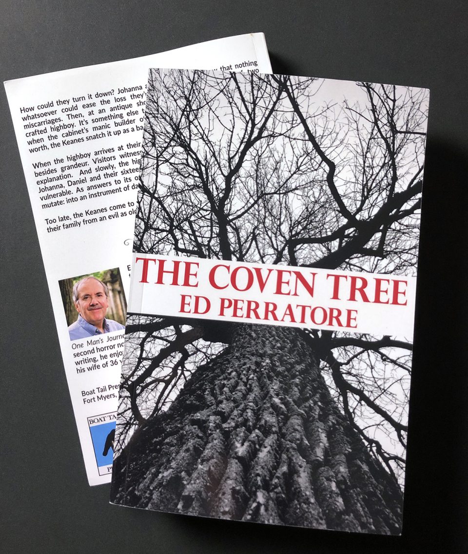 The Coven Tree, a new horror novel by author Ed Perratore features Keith Dotson's photograph as cover art. Cover design by Andrew Perratore. Author photo by John F.X. Walsh.
