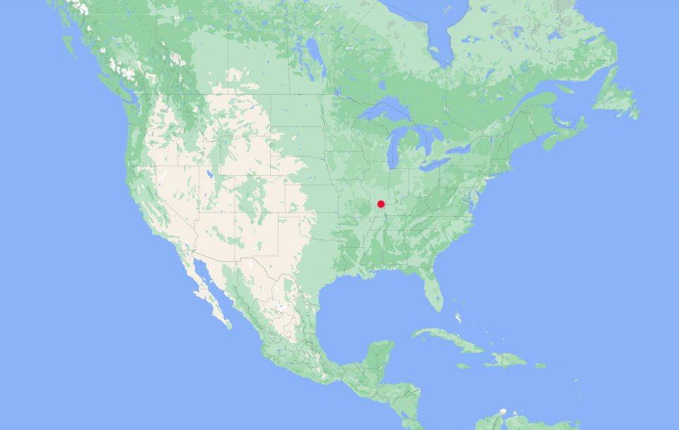 This map, courtesy of Google Maps, shows the approximate location of this video in the American heartland.