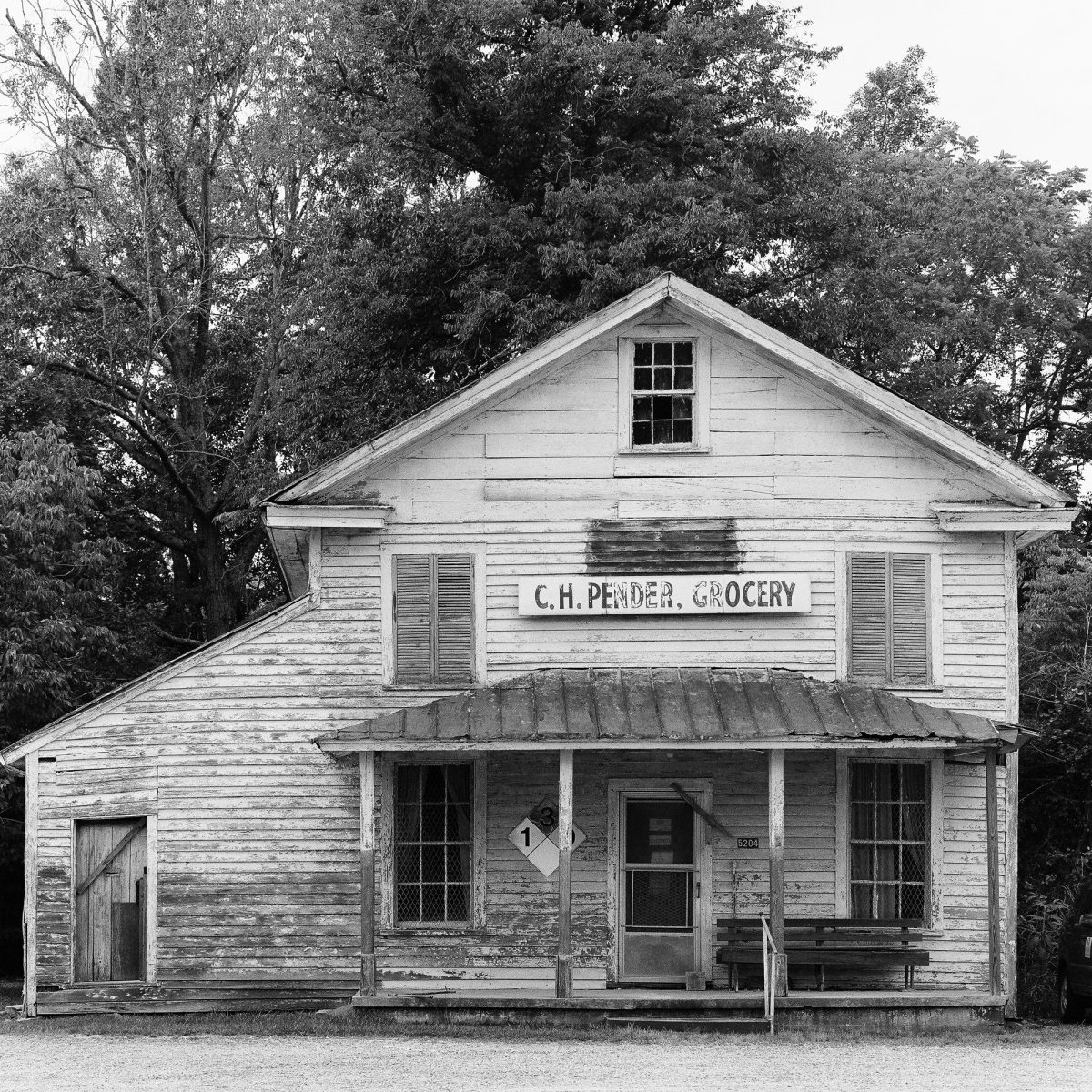 Photograph of the 1880s CH Pender grocery store shot with a Hasselblad 500C/M on Kodak Tri-X film