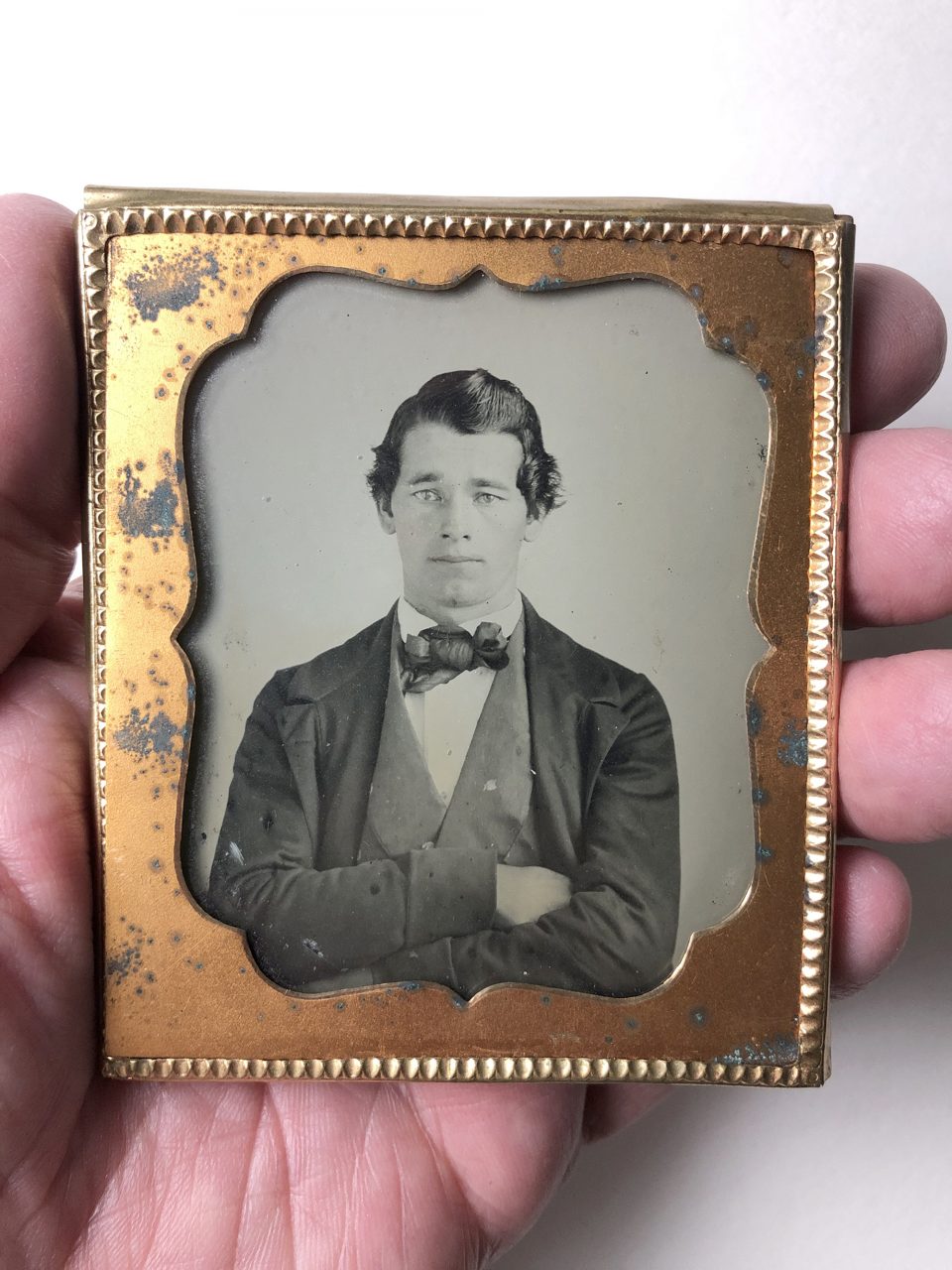 Ambrotype portrait of an unidentified man taken in the 1850s.