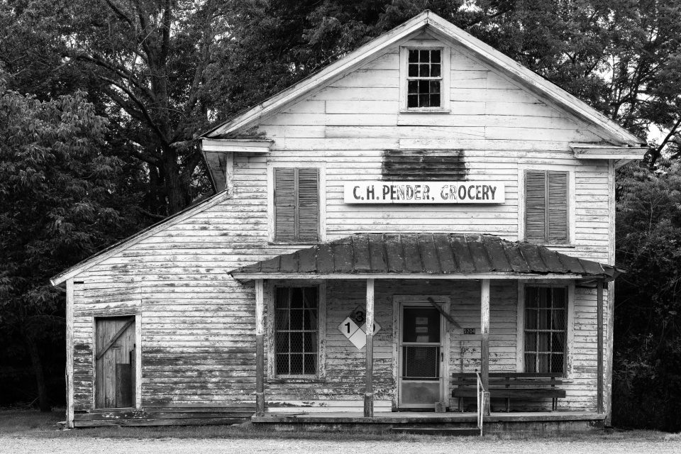 Black and white photograph of the C.H. Pender store by Keith Dotson. Click to buy a fine art print.