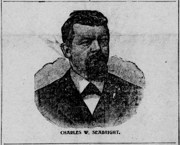 Engraved illustration of Charles W. Seabright published with his obituary in The Wheeling Register in 1899.