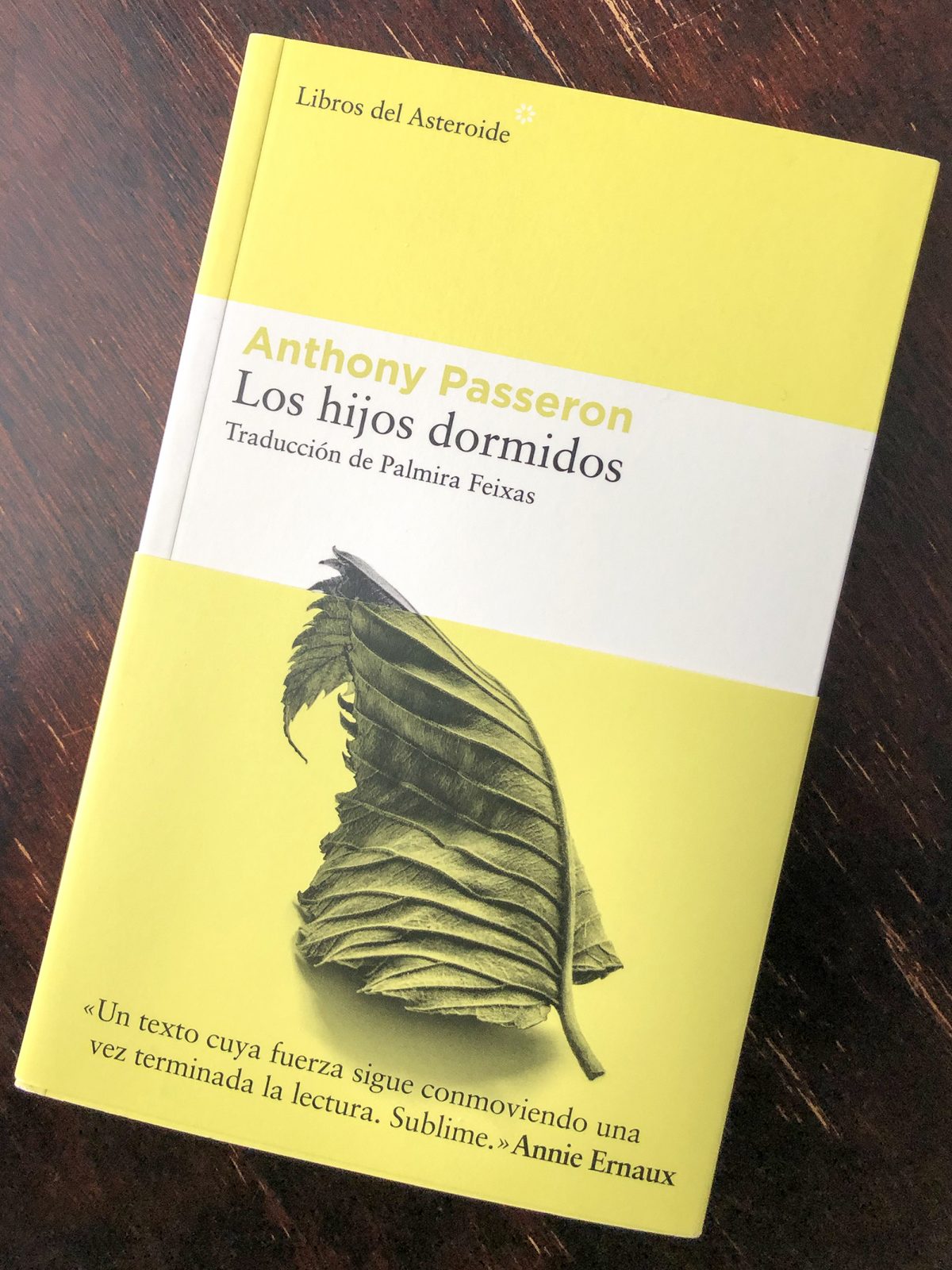 Los Hijos Dormidos by Anthony Passeron, translated into Spanish by Barcelona-based Libros del Asteroide. Cover photo by Keith Dotson.