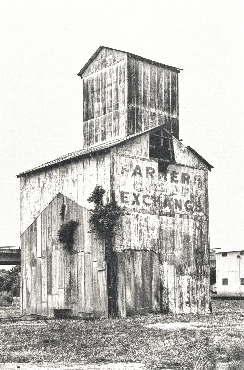 Farmer's Exchange Co-op by Keith Dotson. Platinum-palladium print on Hahnemuhle Platinum Rag Paper. 6 x 9" in an edition of 8 plus two artist proofs. Signed and numbered on the back in pencil.