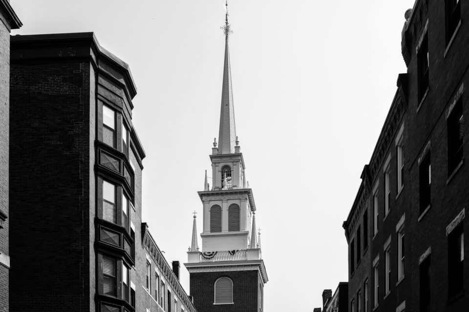 Spire of the Old North Church in Boston - Black and White Photograph by Keith Dotson. Buy a print.