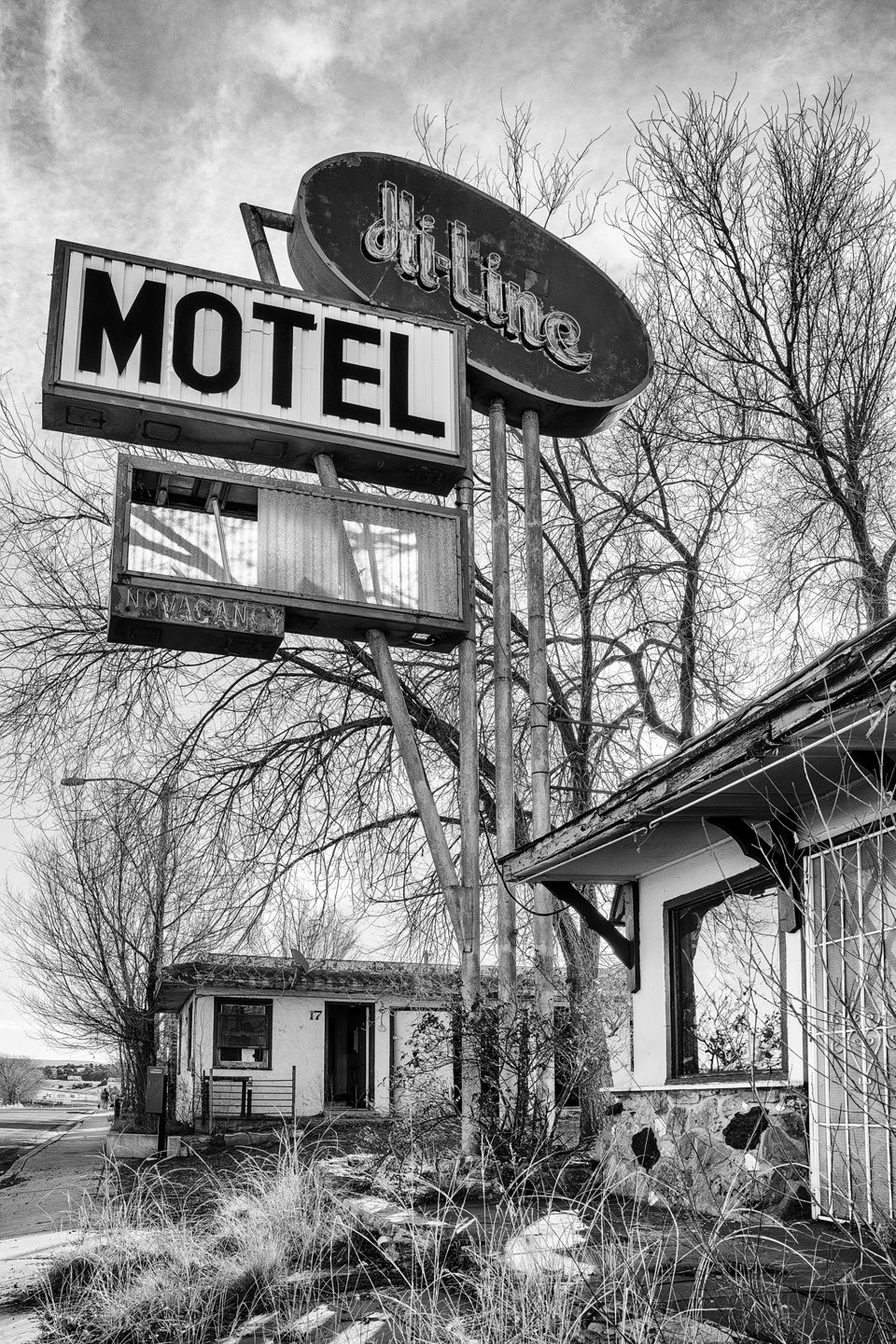 One of my photographs of the old Hi-Line Motel, now demolished, which sat along Route 66 in Ash Fork, Arizona