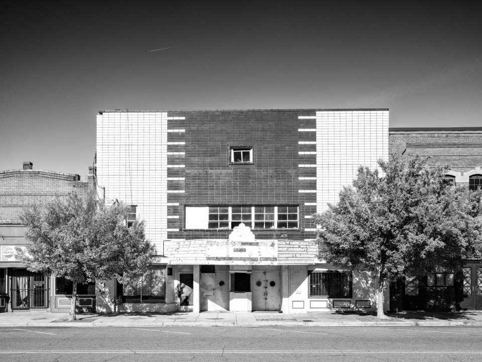 The Lincoln Theatre, built in 1948 in Bessemer, Alabama. Black and white photograph by Keith Dotson.
