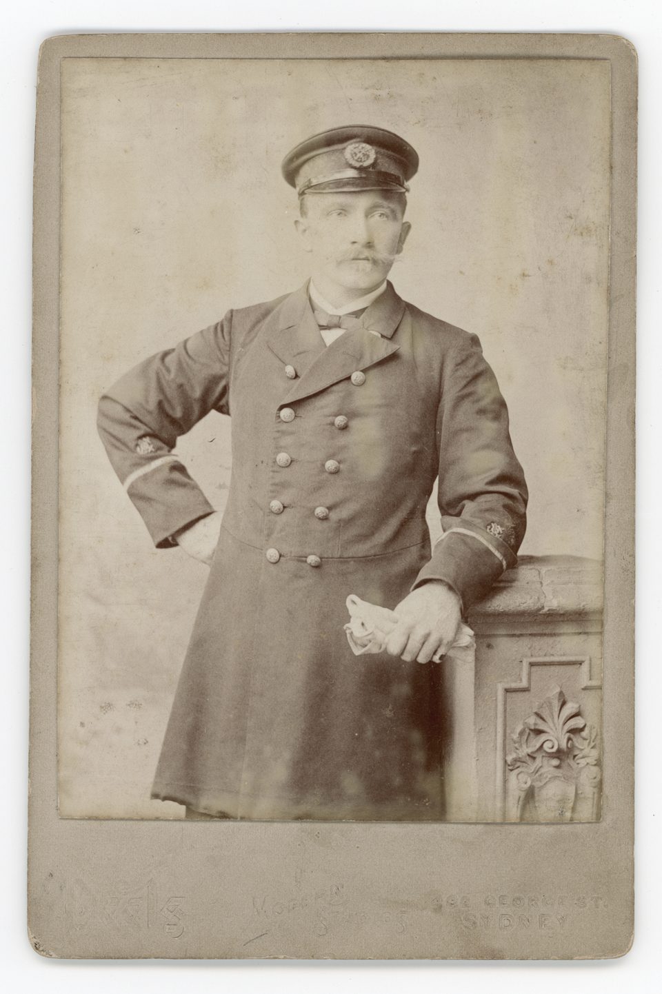 Herm Rummer Duiks, the 3rd Officer of the SS Prinz Regent Luitpold, who was photographed at Peels photography studio at 482 George Street in Sydney, Australia, on April 4th, 1895. Copy photograph copyright Keith Dotson. All rights reserved.