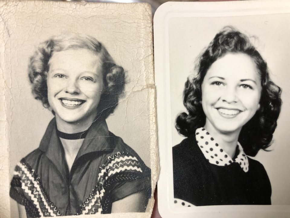 At first, I thought these were portraits of two different young ladies, but after examining the pictures, I now believe it's two pictures of the same girl taken a few years apart.