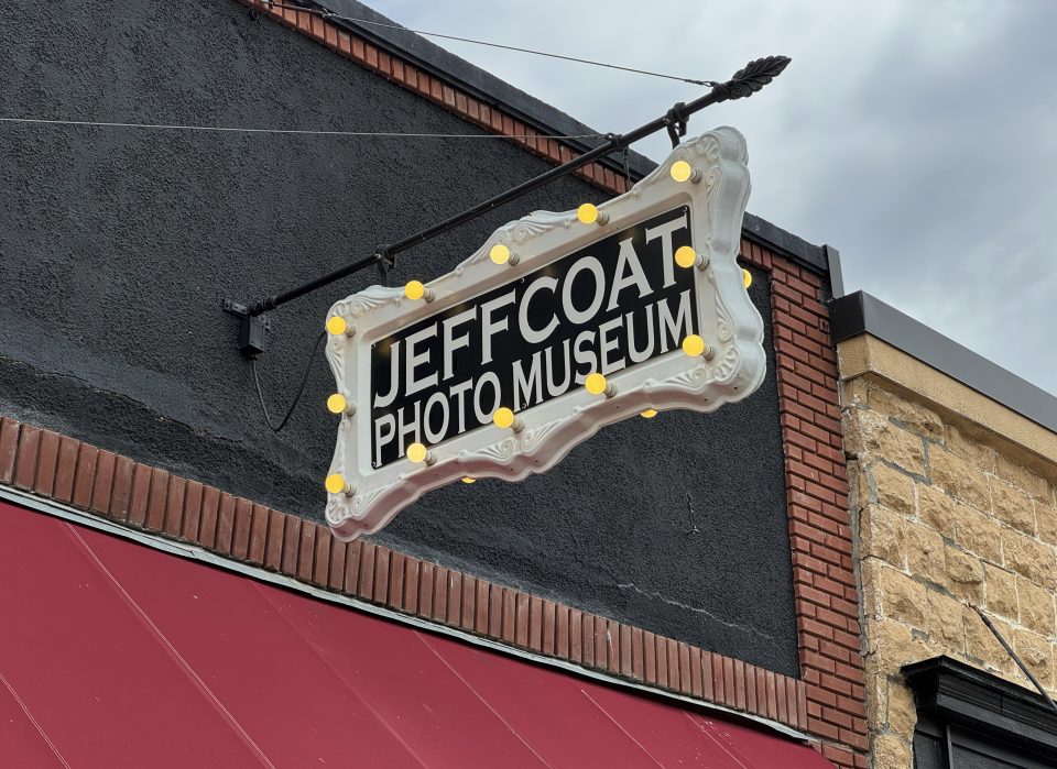 Sign for the historic Jeffcoat Photo Studio Museum located in Abilene, Kansas. We visited while in the city. Admission is free.