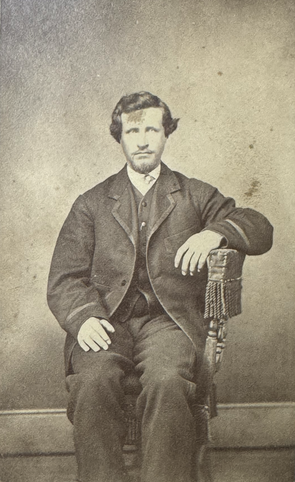 Portrait of an unidentified young man made at the studio of W.A. Smith of Plymouth, Ohio. See the studio's imprint below.