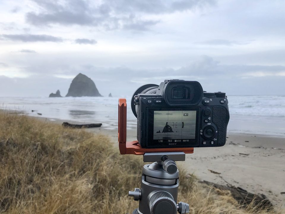 Haystack Rock at Cannon Beach, Oregon.