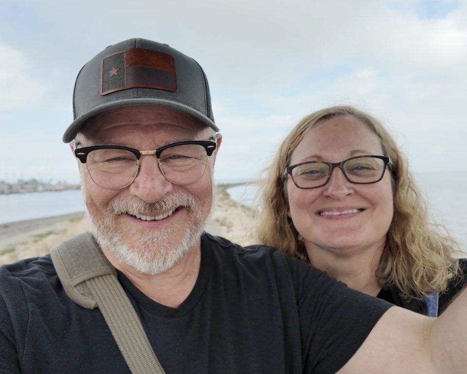 Keith Dotson and Teena Young on the Gulf Coast of Texas.